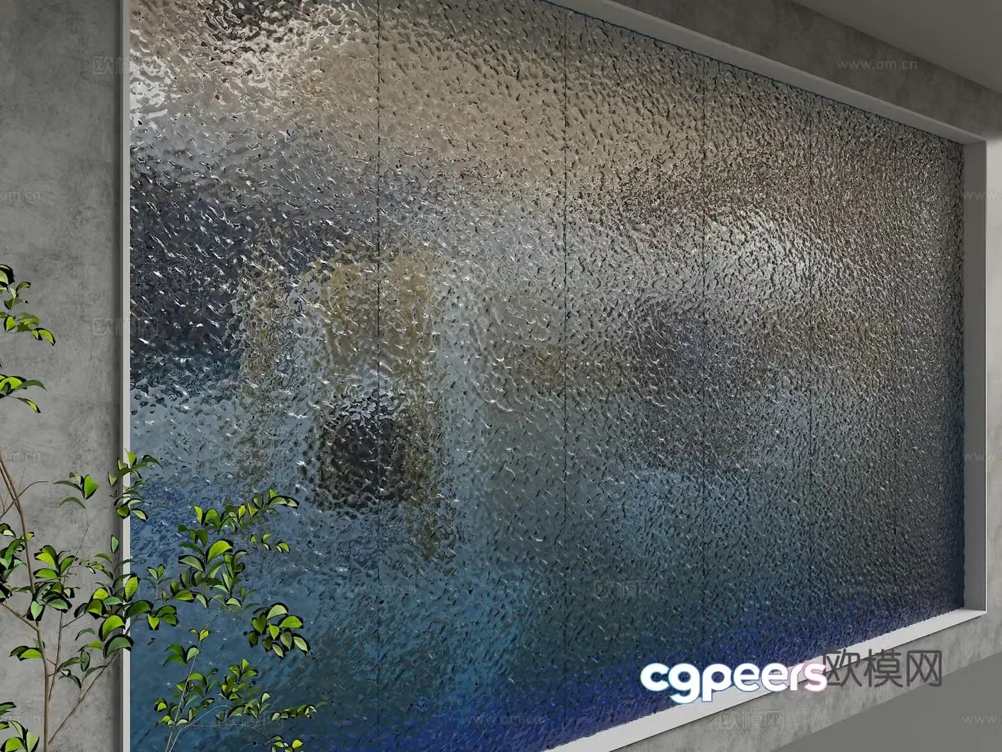 Modern glass partition 3d model