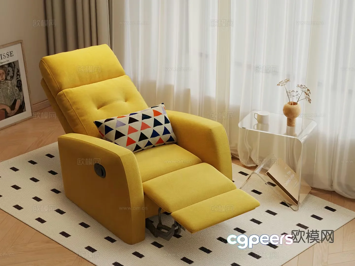 Modern massage chair leisure chair recliner 3d model