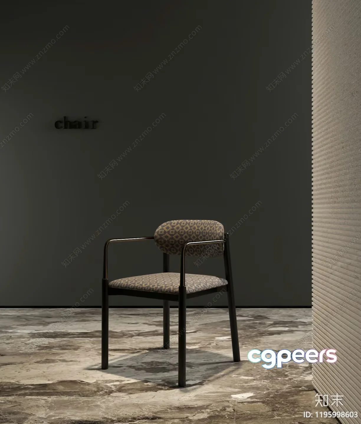A Modern Chair With A Unique Design 3D Model – 15370 – VRAY Render