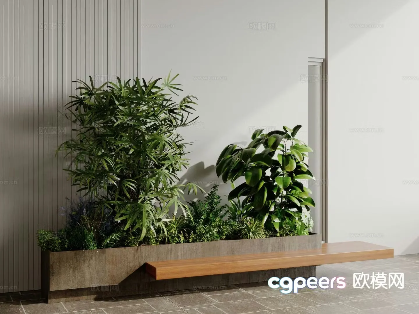 Plant heap Landscape plants Tree pool chair 3d model