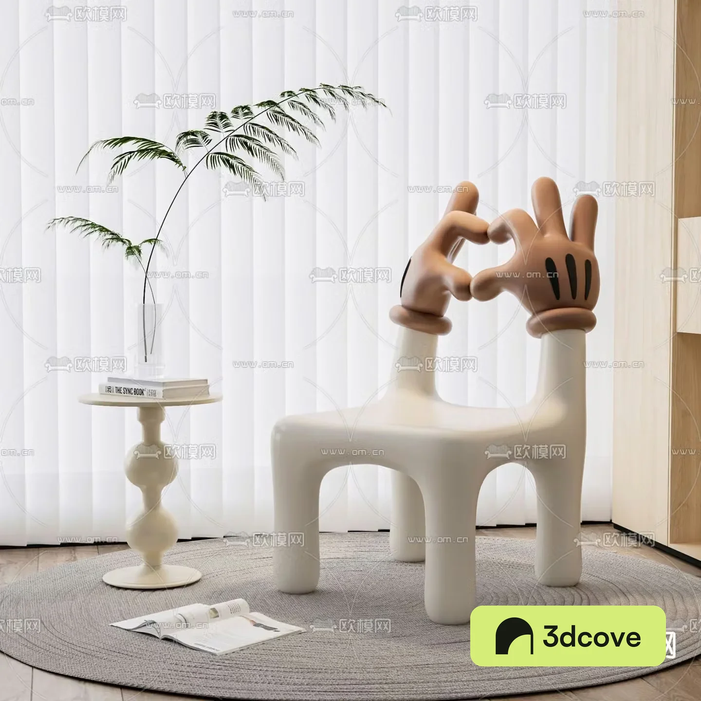 Cream style children’s chair cartoon chair