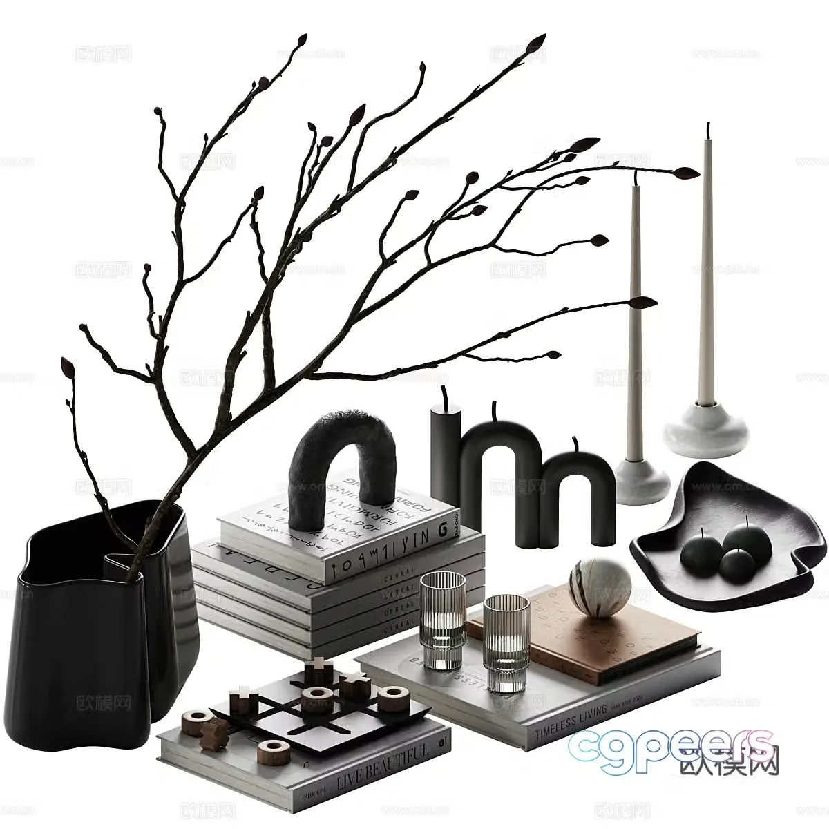 Modern Italian jewelry ornament combination 3D model