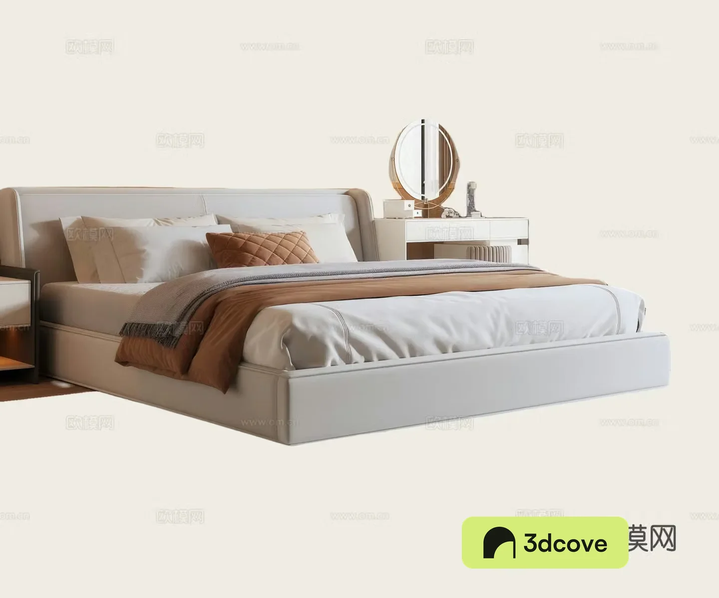 Modern Italian double bed Bedroom dressing table Buddy bed