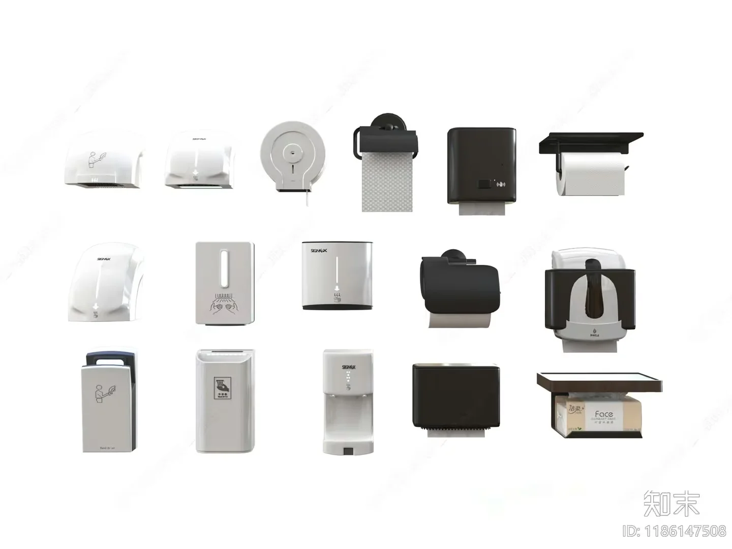 Various Paper Towel Dispensers 3D Model – 21722 – VRAY Render