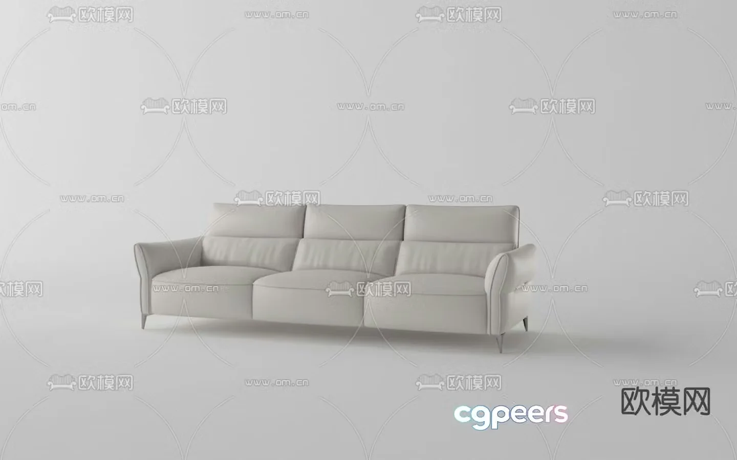 Three seater sofa leather sofa 3d model