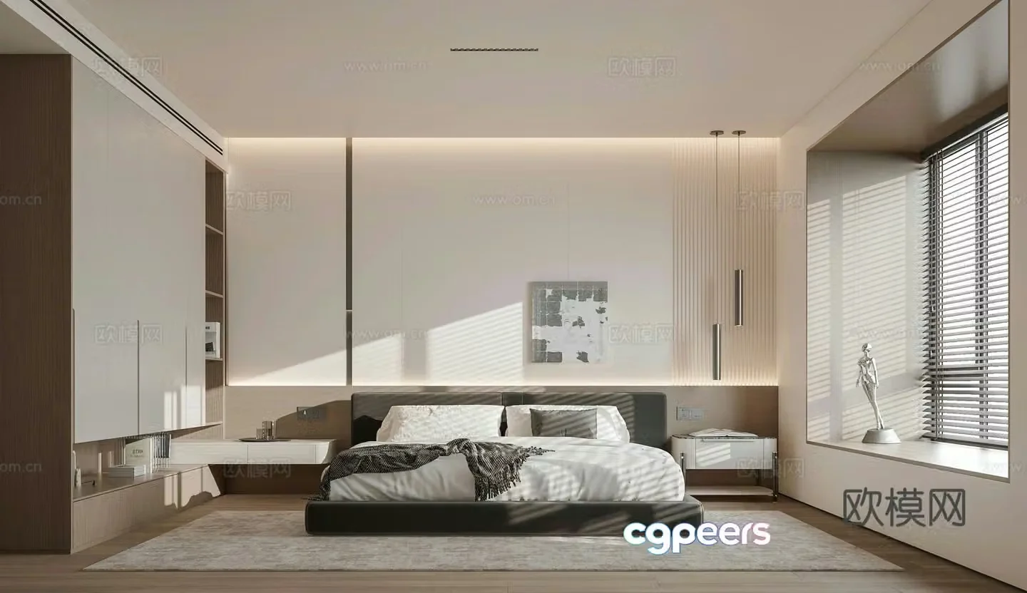Modern bedroom master bedroom 3d model