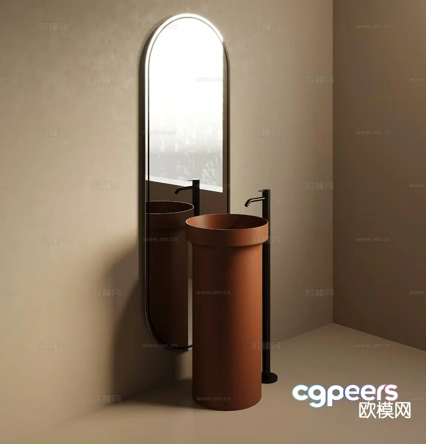 Vertical basin wash basin wash basin 3D model