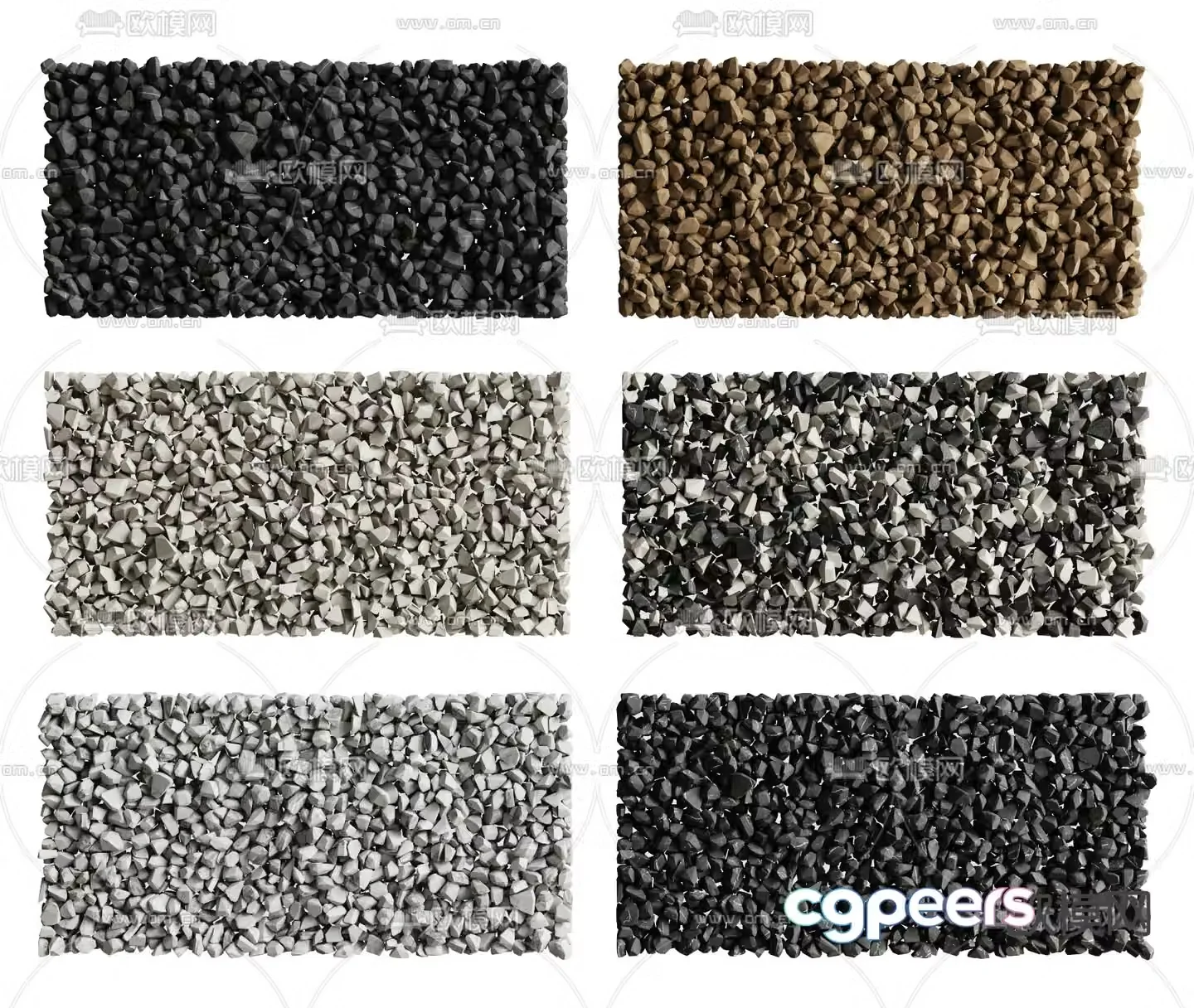 Pebbles gravel 3d model