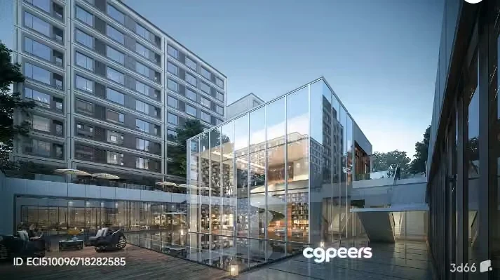 Modern Glass Building 3D Model – 3061 – VRAY Render