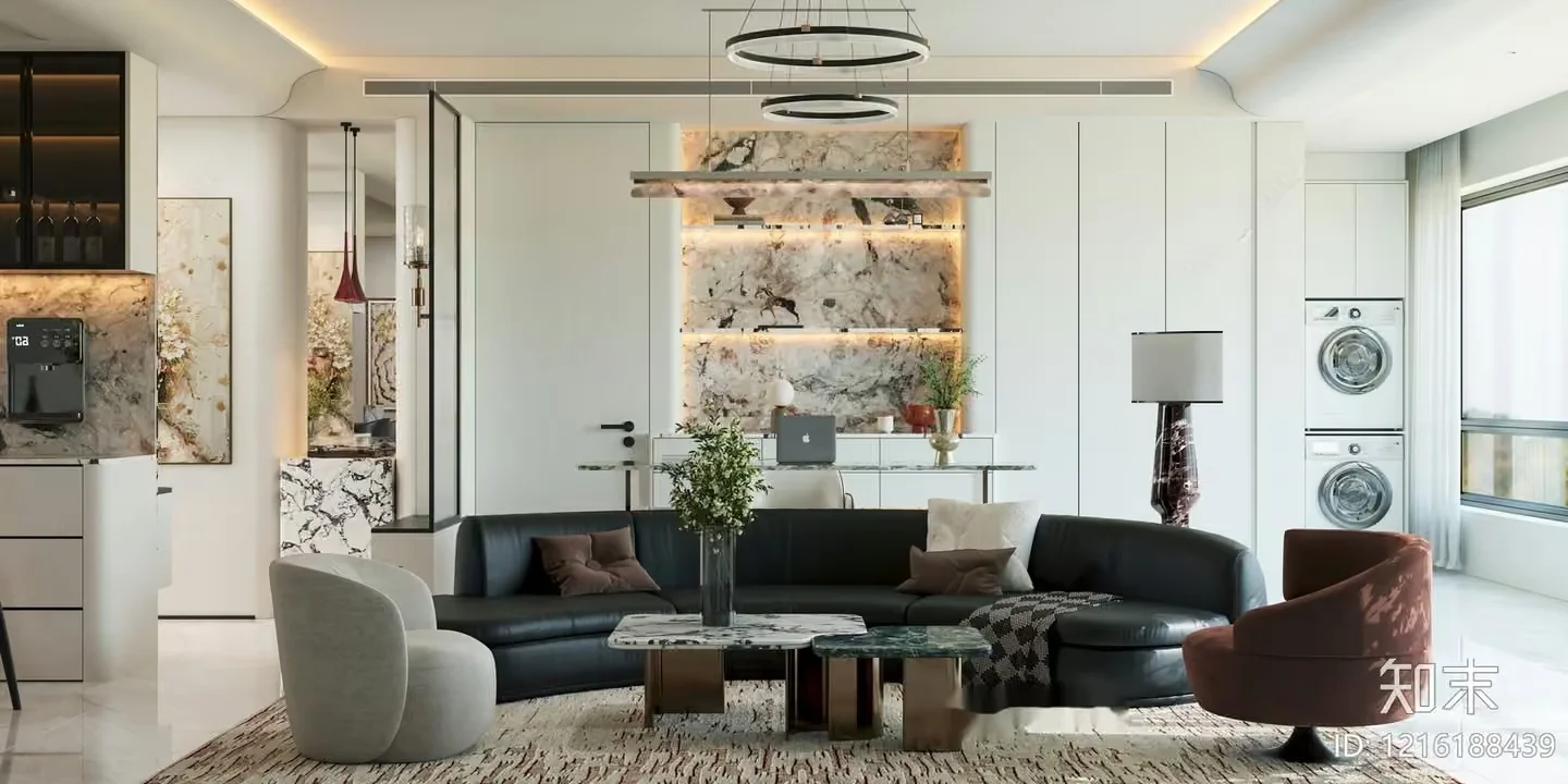 Modern Living Room 3D Model – 12295 – VRAY Render