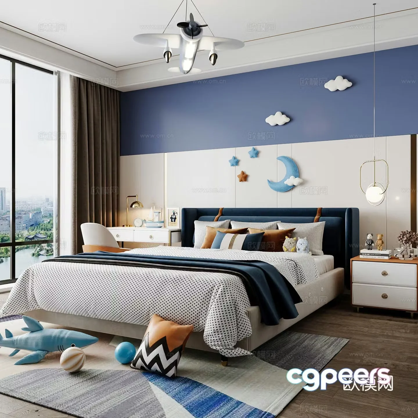 Modern children’s room boy’s room 3d model