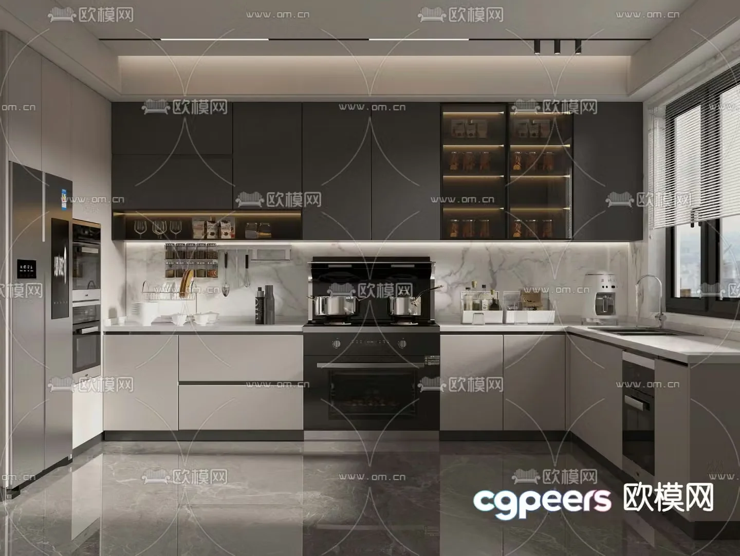 Modern kitchen cabinet 3d model