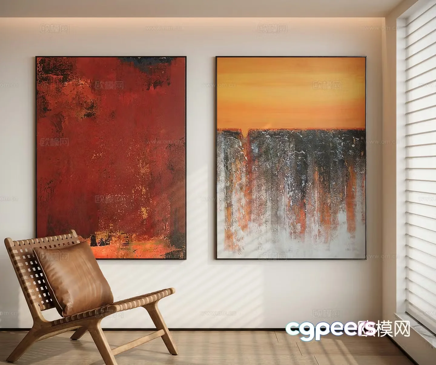 Modern minimalist decorative painting 3d model
