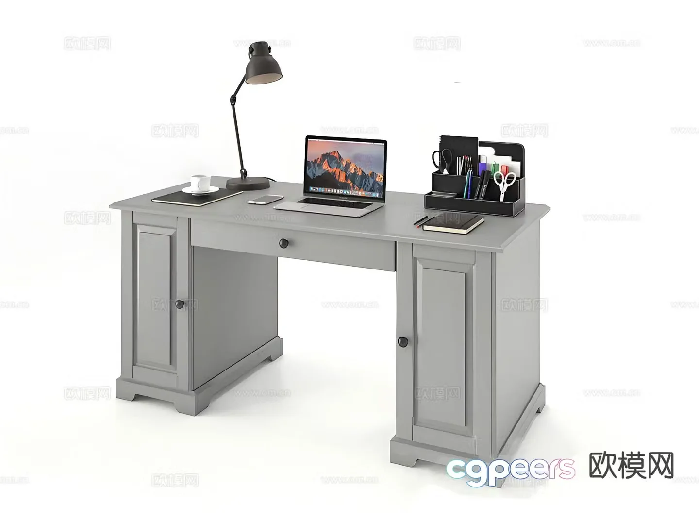 Modern desk study table 3d model