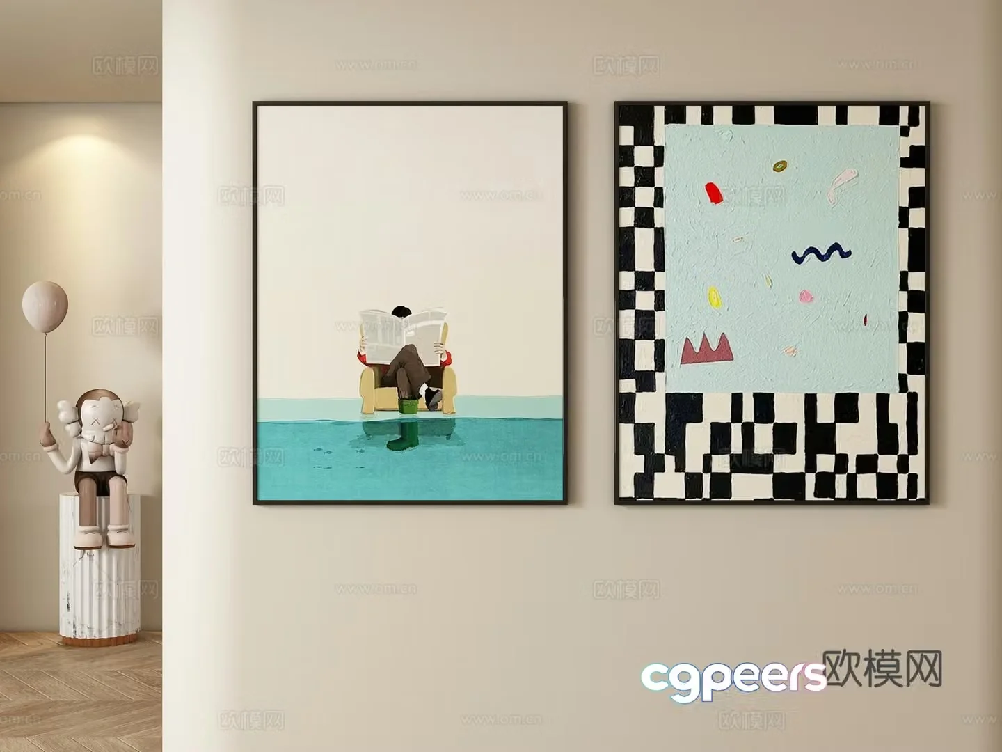 Children’s decorative paintings hanging paintings 3d model