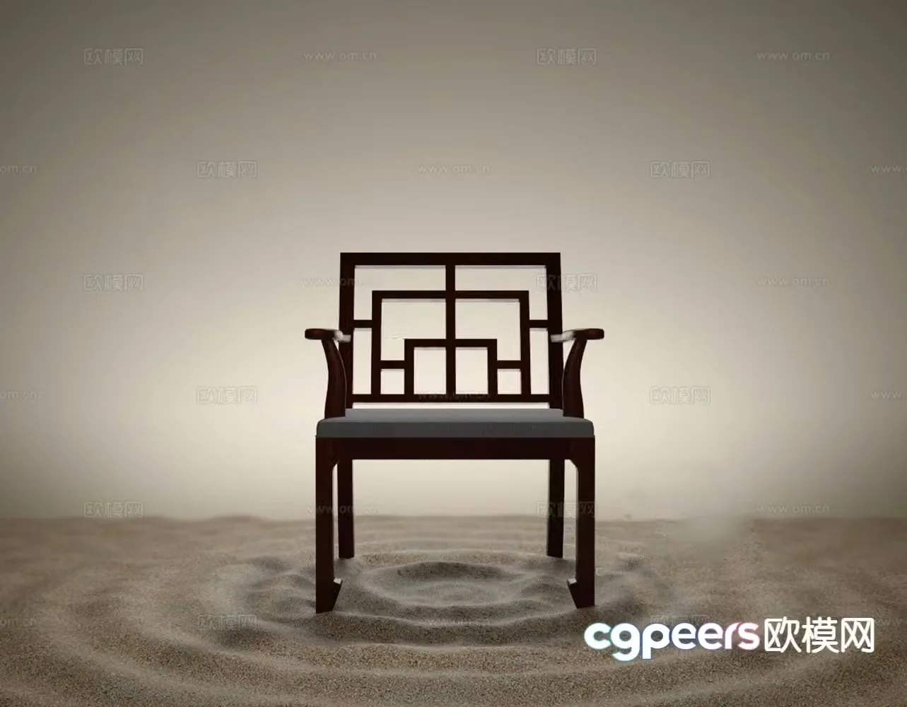 Single chair leisure chair dining chair Taishi chair 3d model