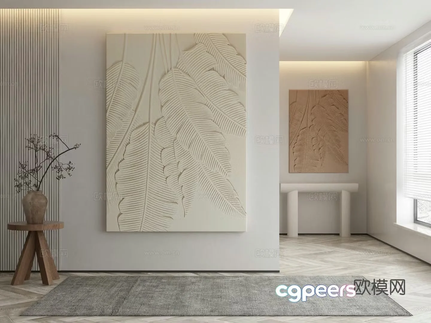 Modern decorative painting texture painting hanging painting 3d model