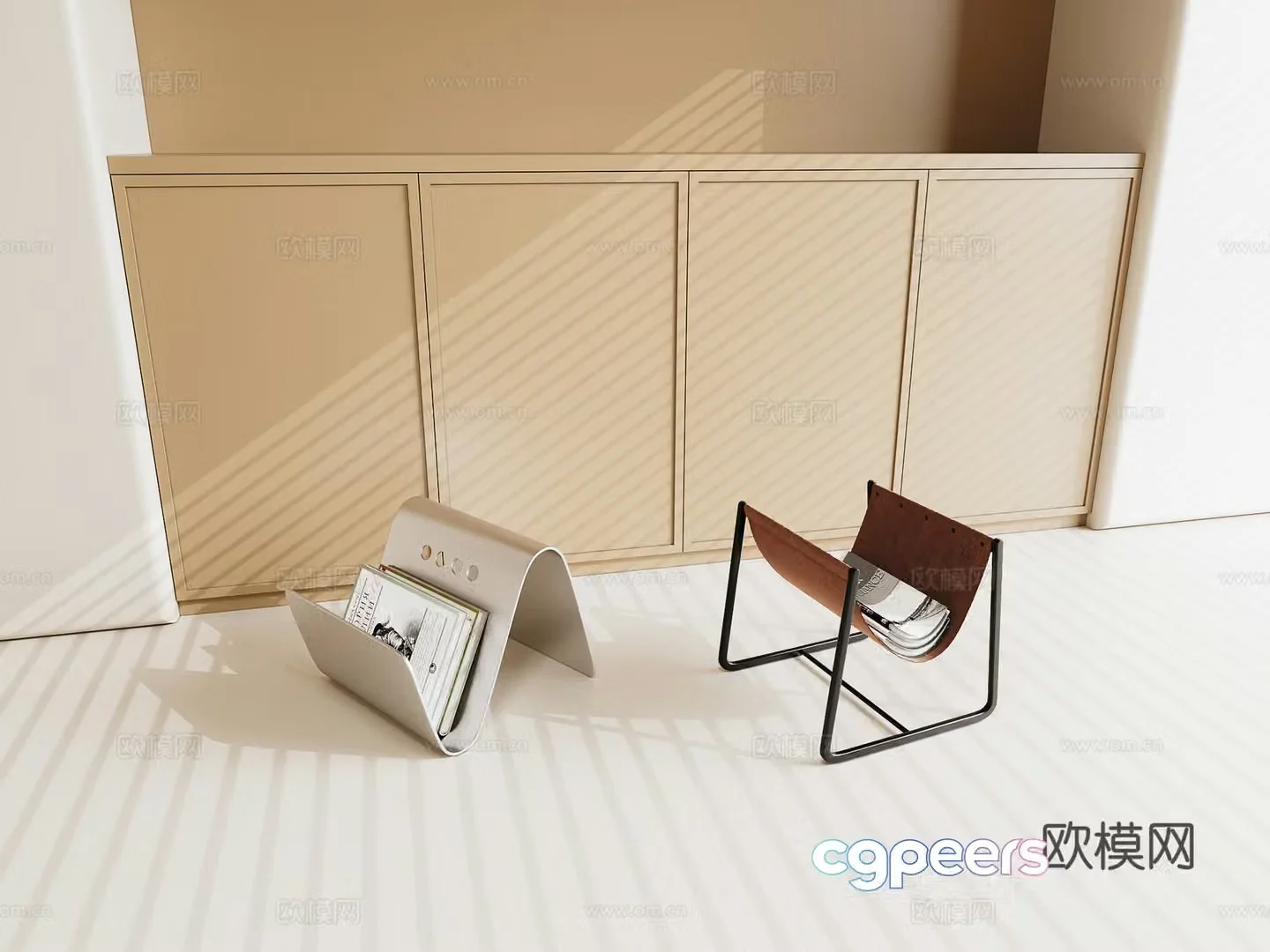 Modern bookshelf Magazine shelf Book shelf 3d model