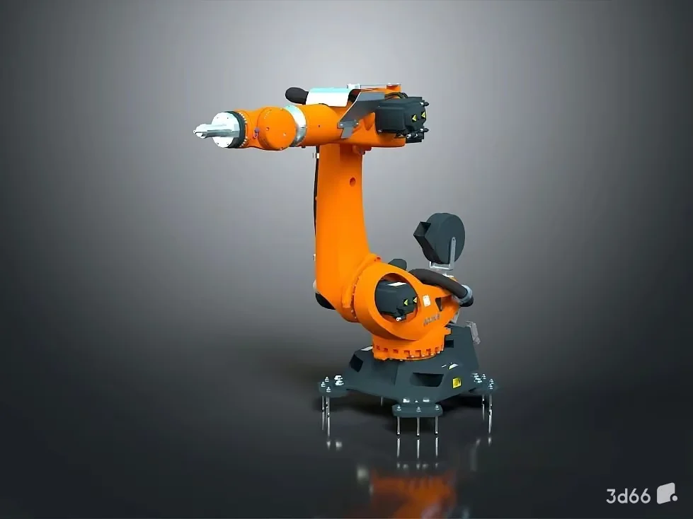 Orange Robot Arm 3D Model – 20324 – VRAY Render