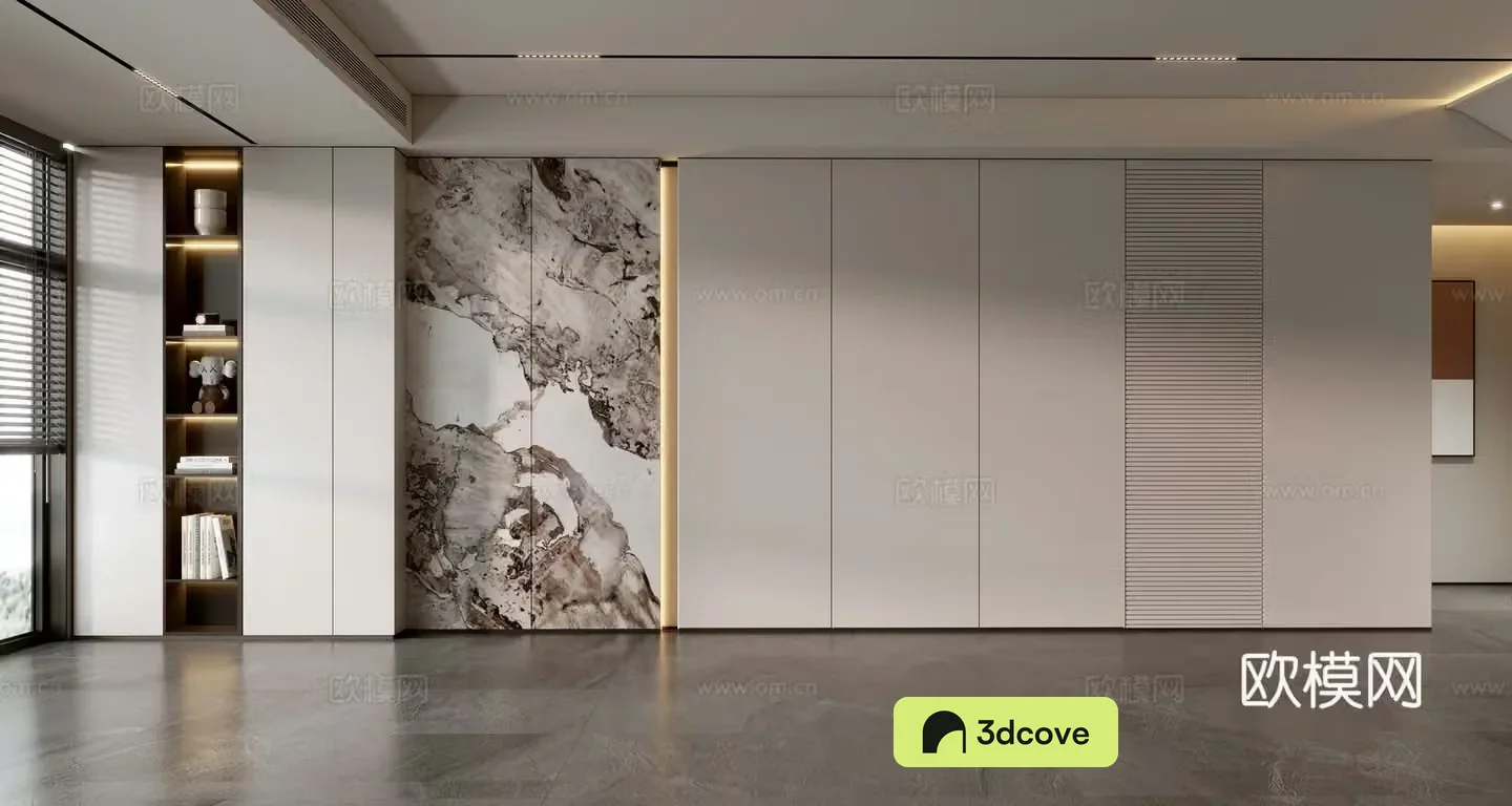 Light luxury background wall balcony cabinet sofa background wall