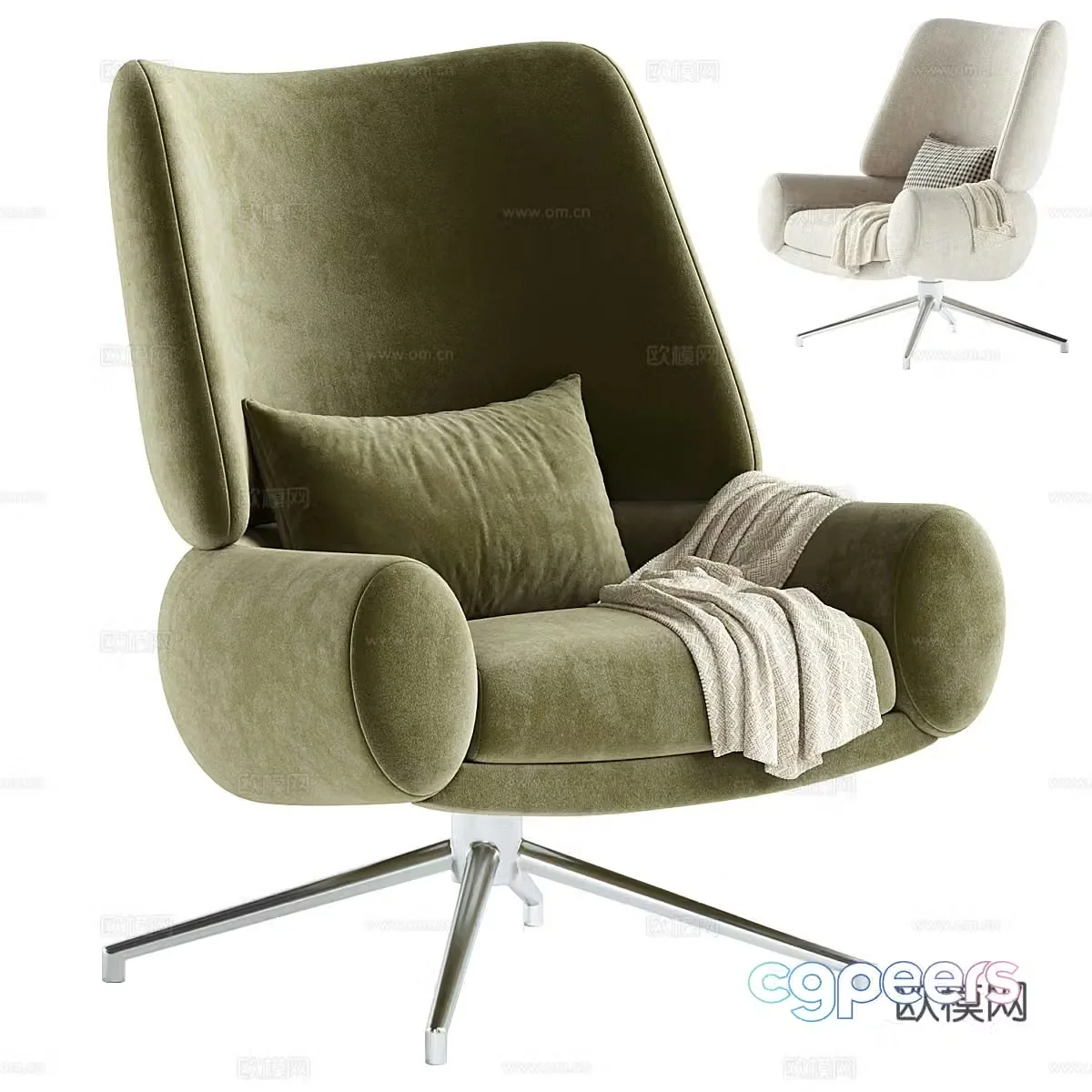 Modern Italian fabric office chair 3d model
