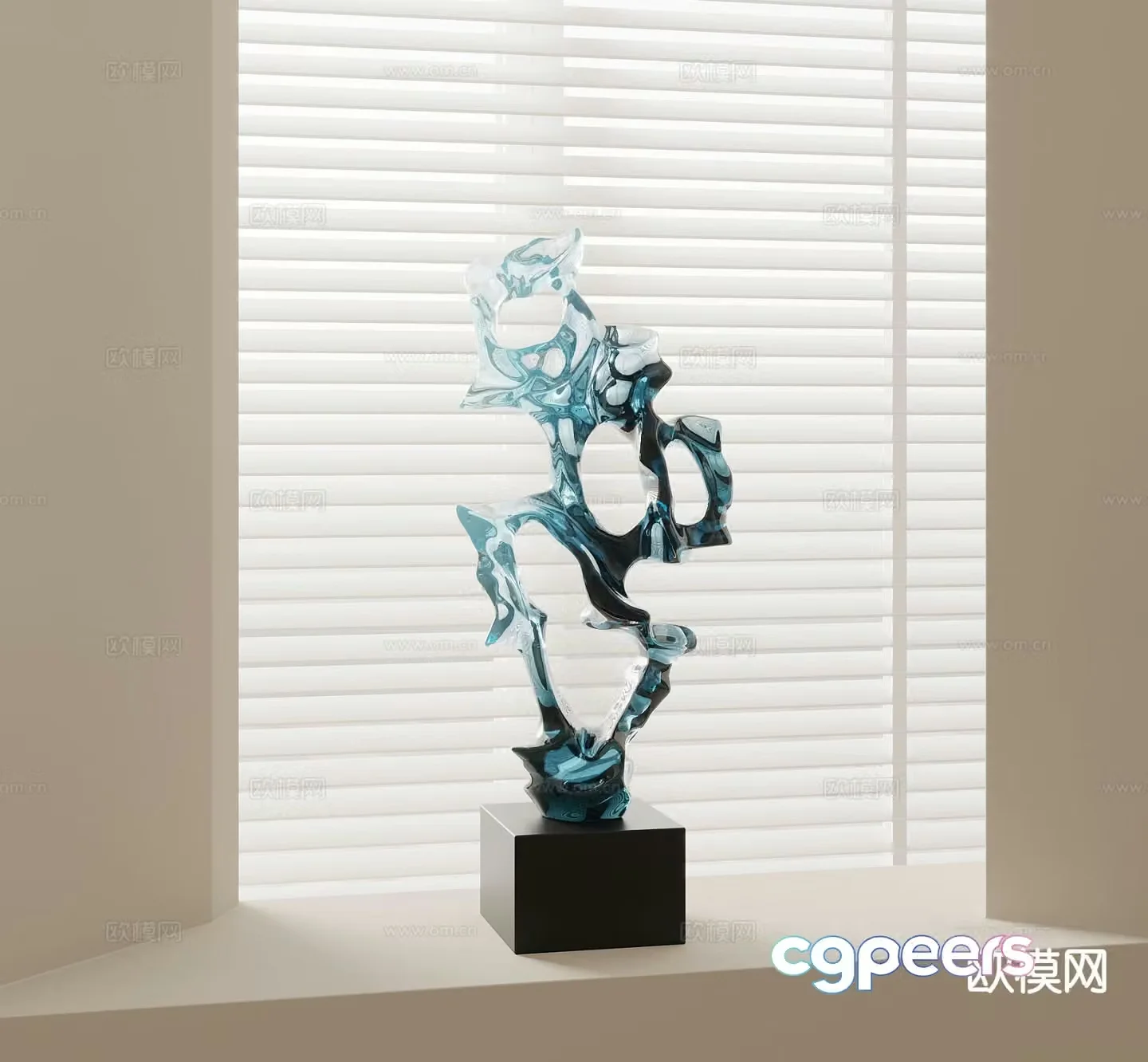 Modern sculpture ornaments crystal sculpture 3d model