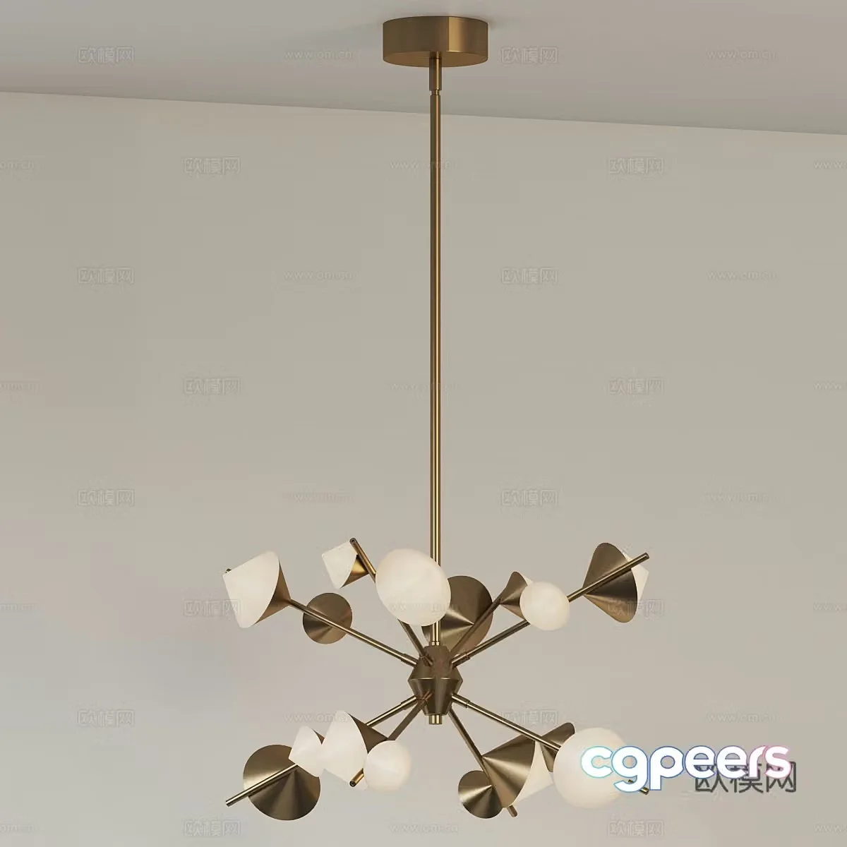 Light luxury chandelier 3d model