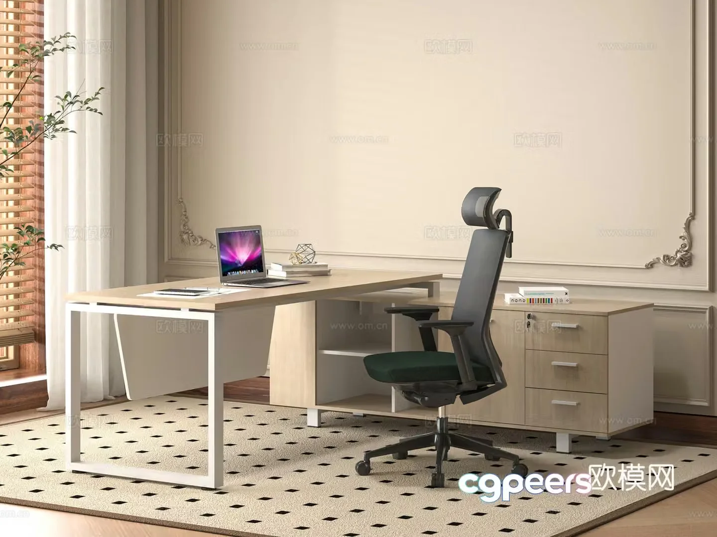 Modern office desk chair 3d model