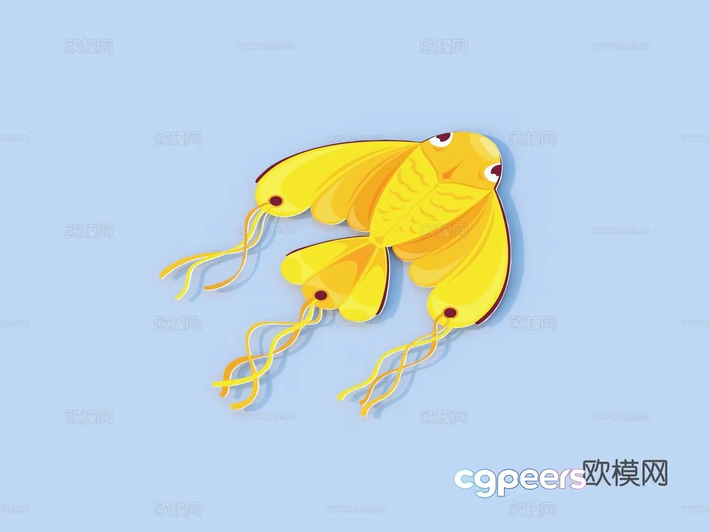 kite toy ornament decoration 3d model