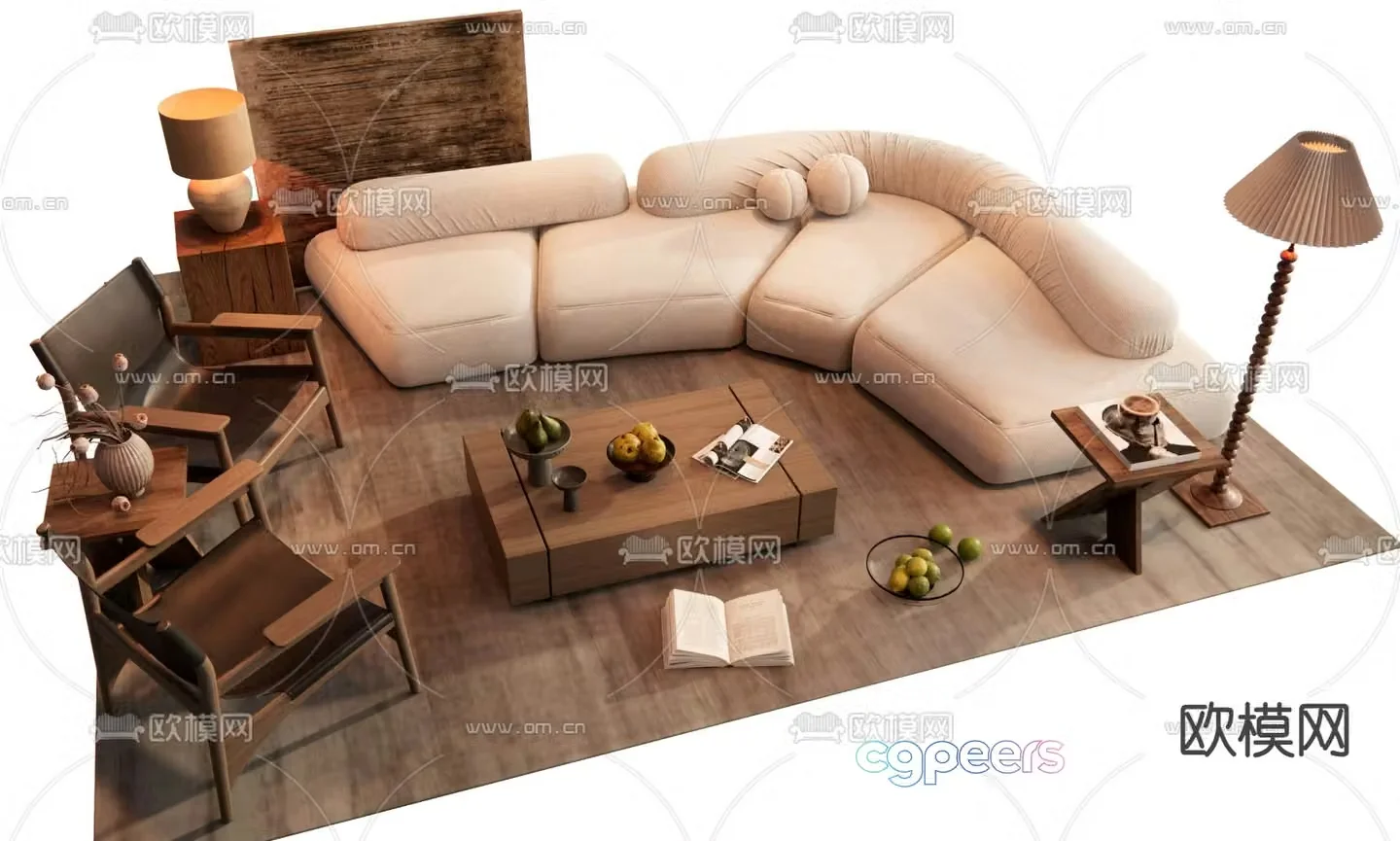 Wabi Sabi modular sofa 3d model