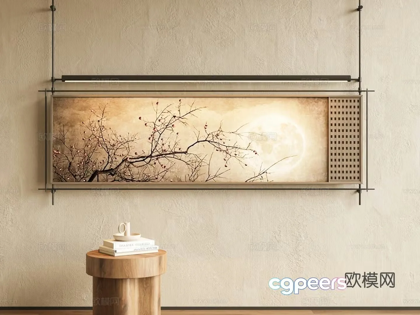 New Chinese style decorative paintings Chinese ancient decorative paintings Waviva decorative paintings high-end paintings tea room decorative paintings 3D model