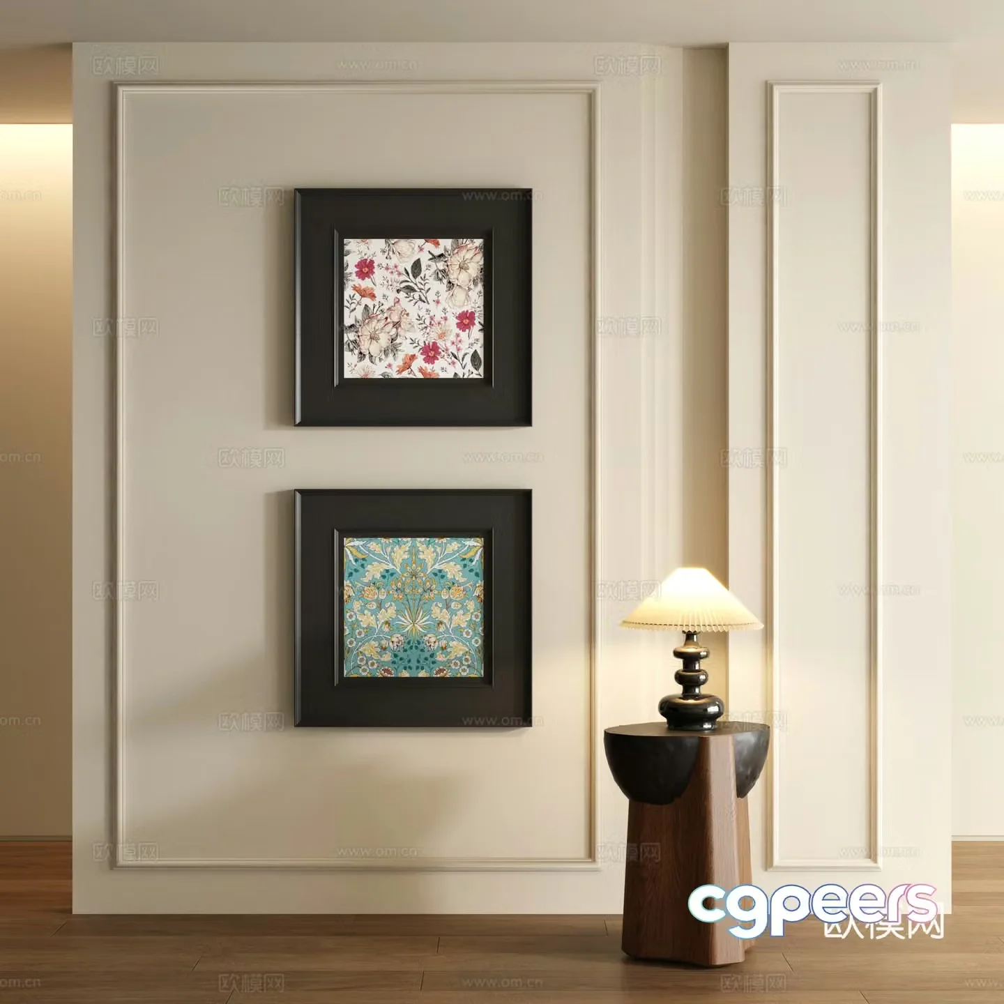 3D model of medieval style decorative painting