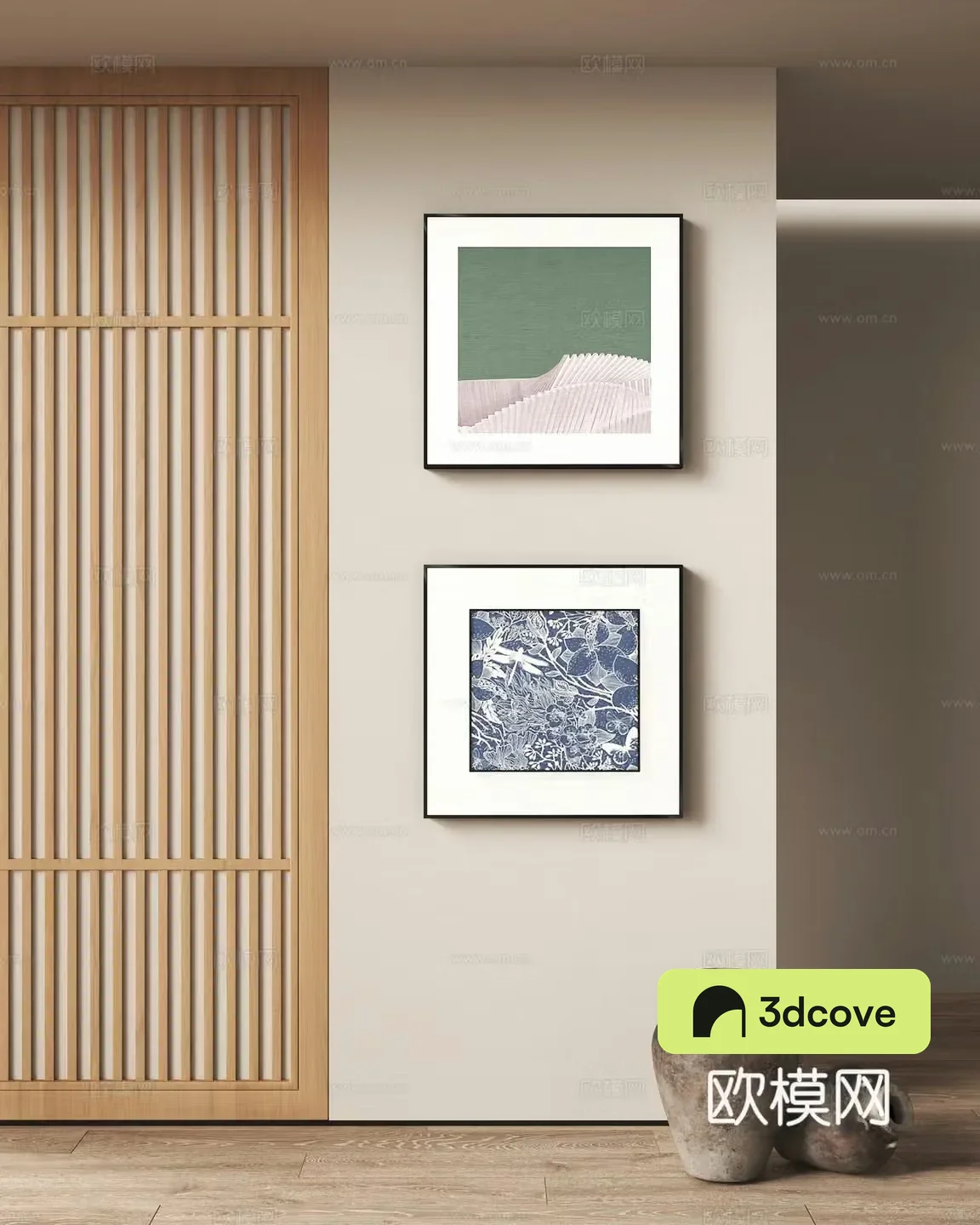 Wasabi style decoration hanging painting Japanese style hanging painting 3D model