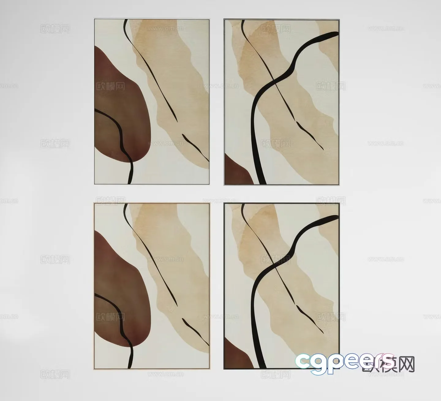 Decorative painting Hanging painting 3d model