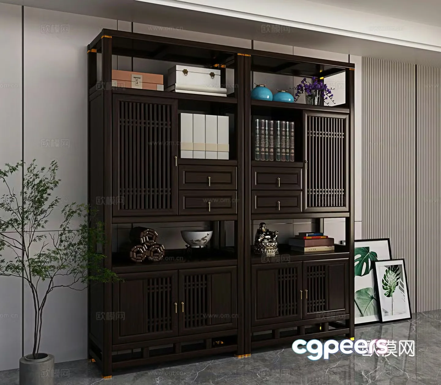 Chinese bookcase 3d model
