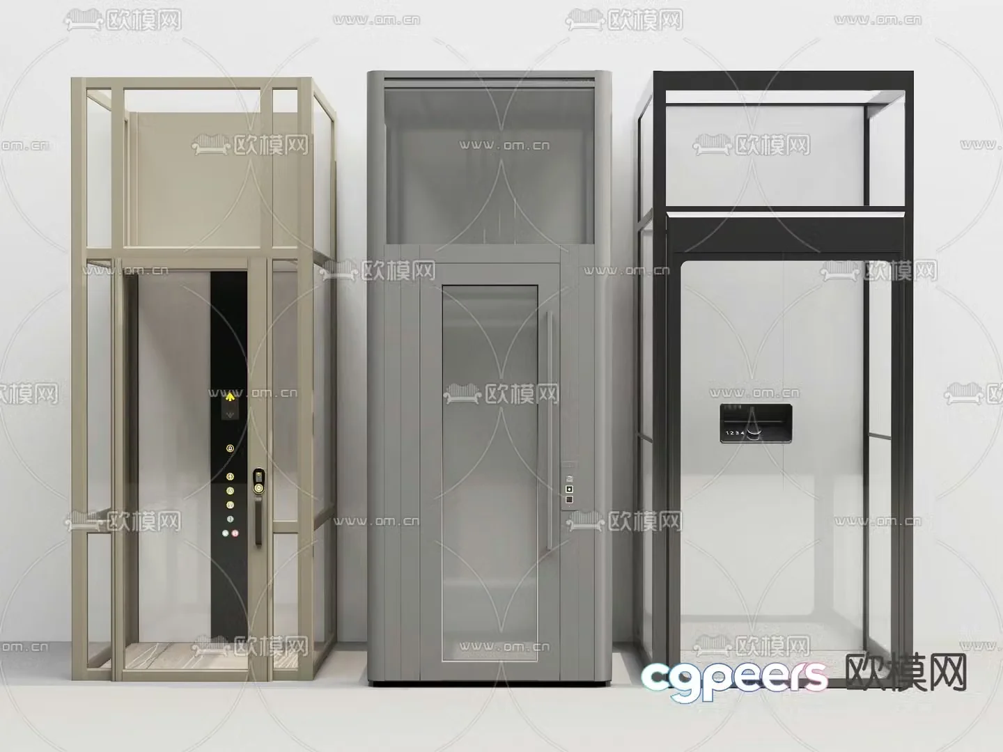 Home elevator sightseeing elevator 3d model