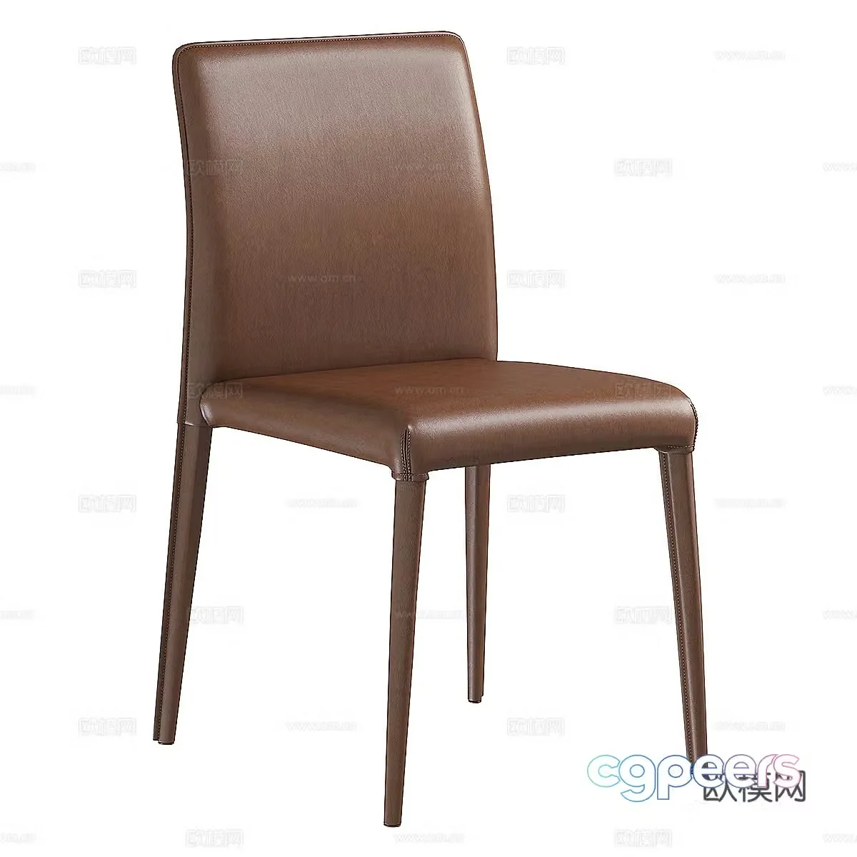Modern Italian light luxury leather chair 3d model