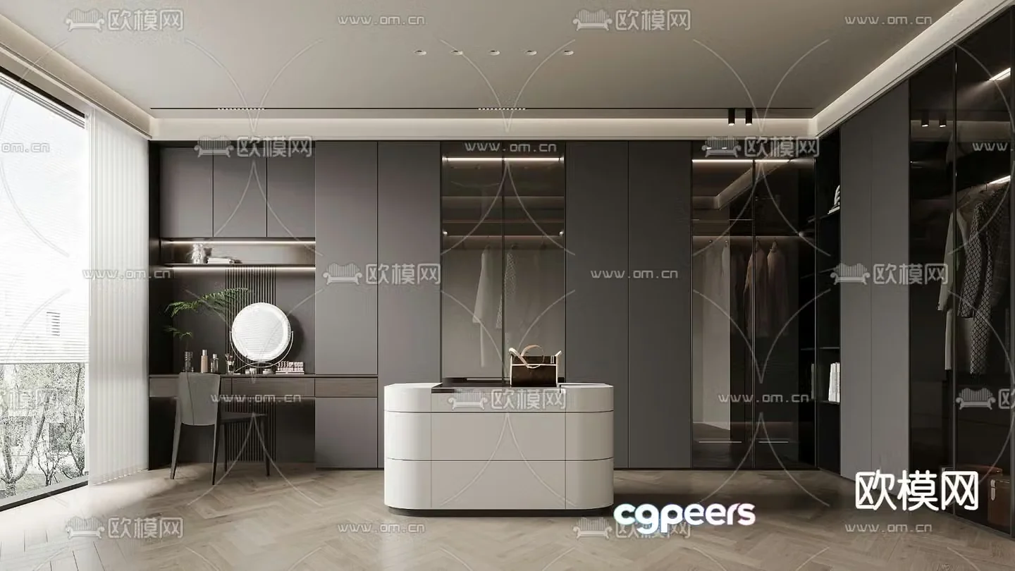 Modern dressing room cloakroom 3d model