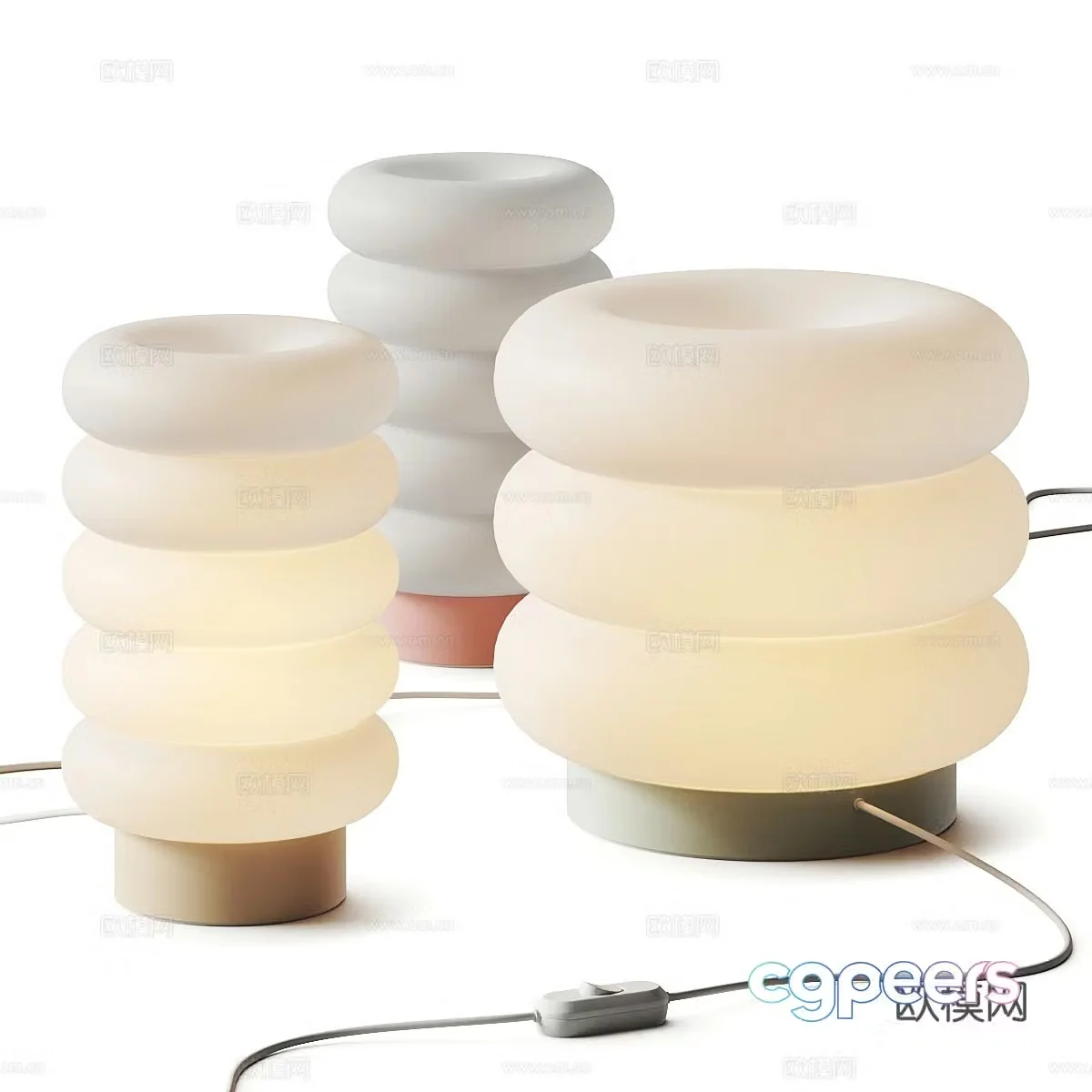 Modern Cream Style Gantri Argizari Table Lamp 3D Model