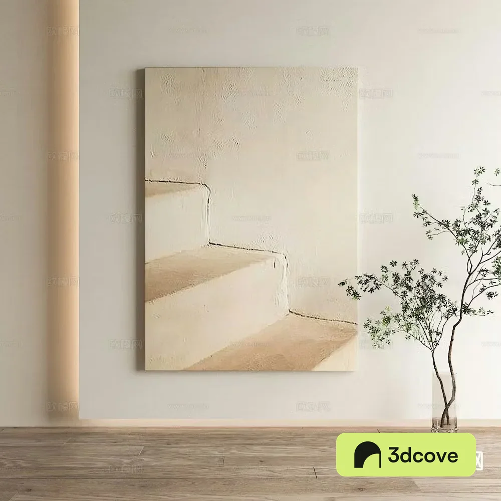 Wabi-sabi style texture painting ladder oil painting decorative painting