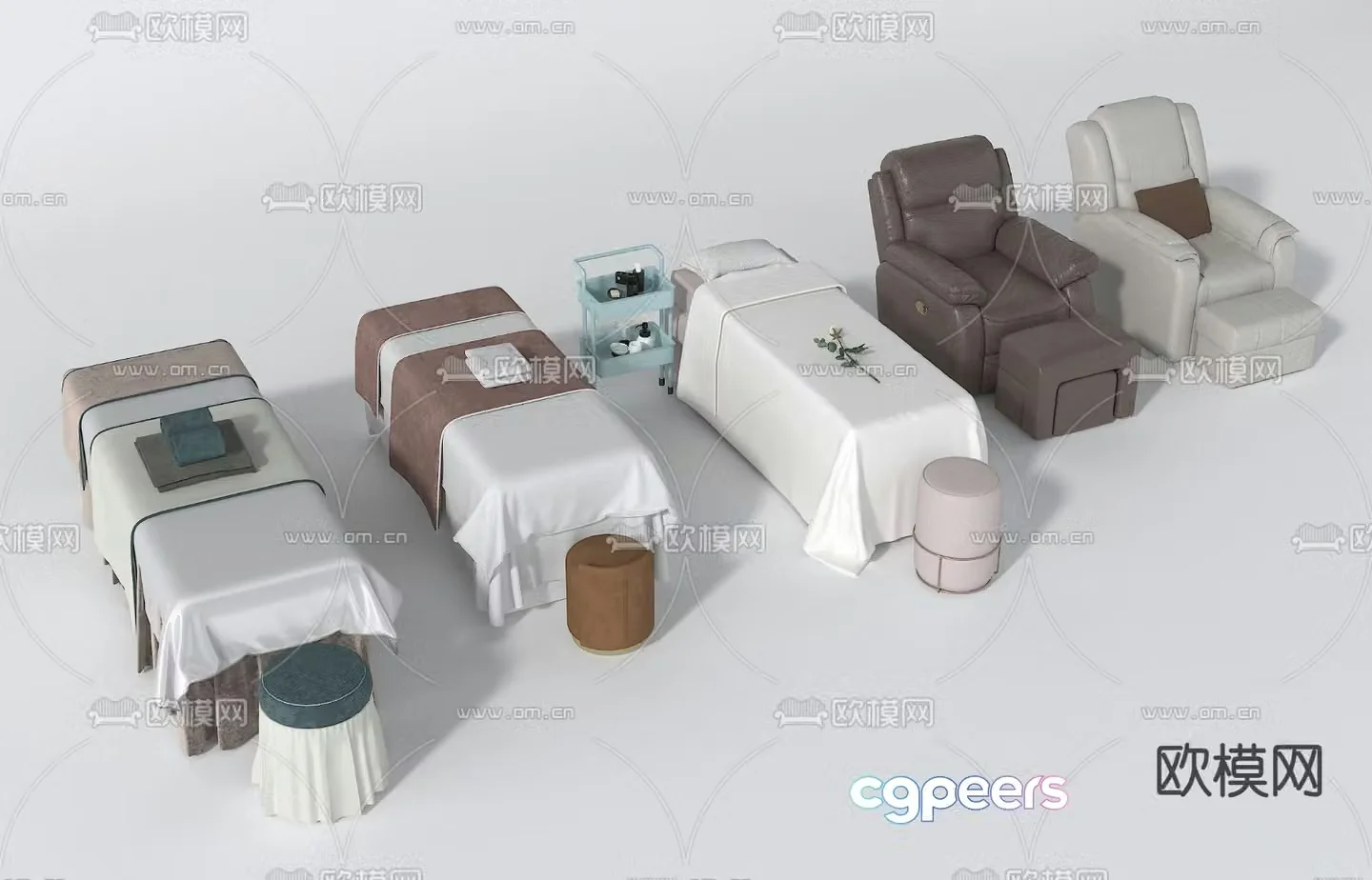 Modern massage bed beauty bed 3d model