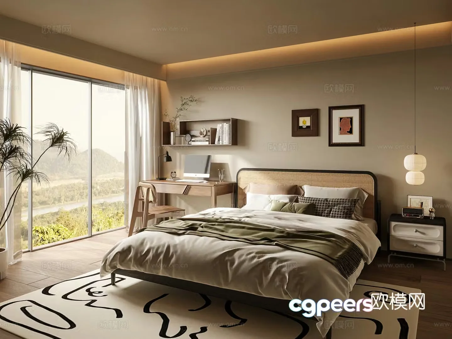 Middle-aged bedroom 3d model