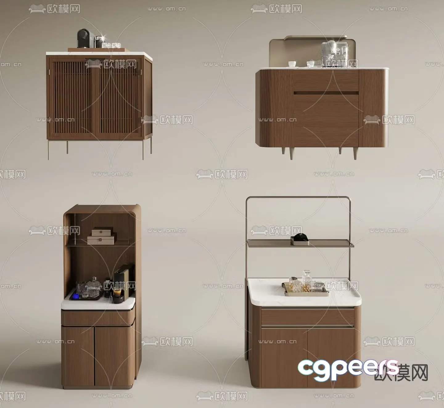 Wabi-sabi sideboard minibar 3d model