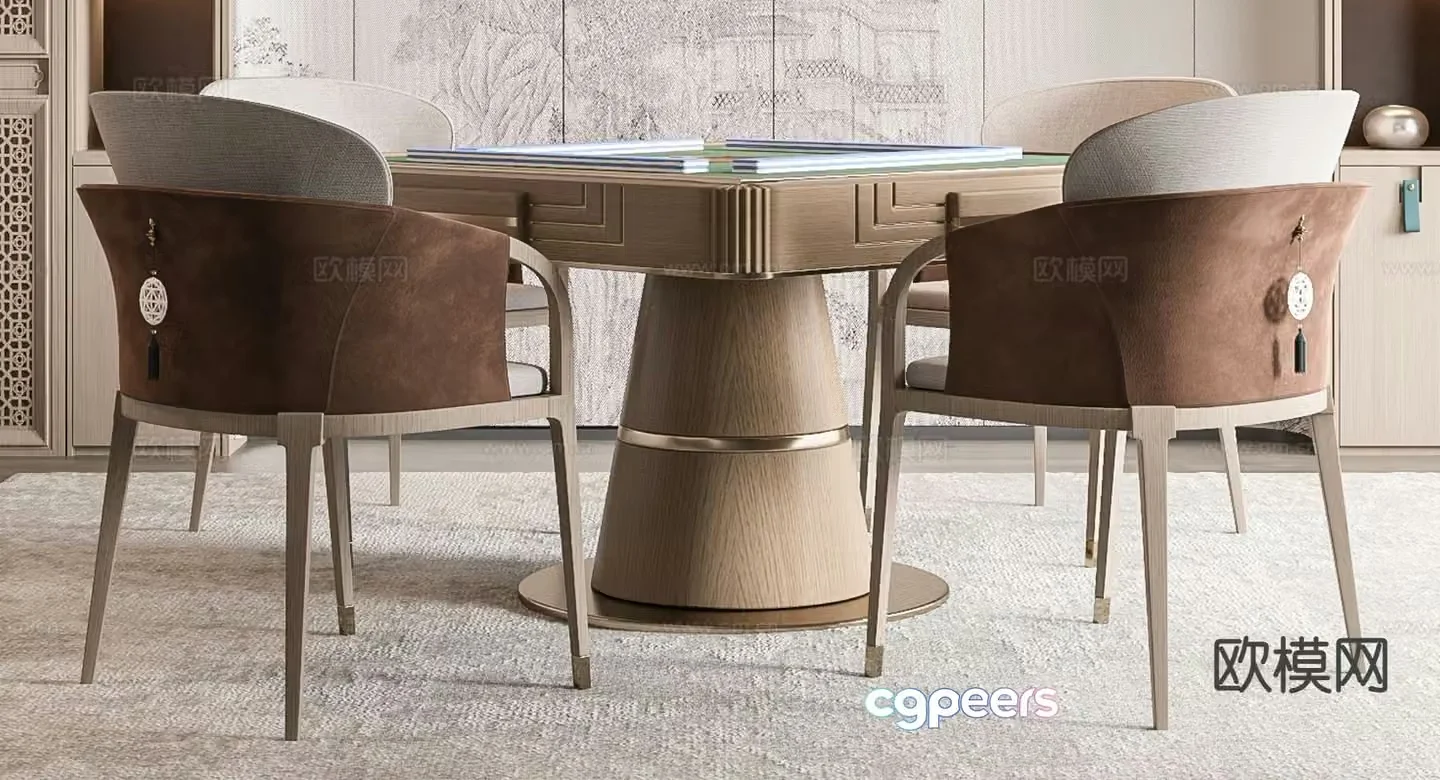 New Chinese style mahjong table 3d model