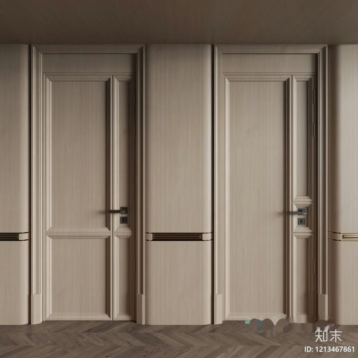 Modern Wooden Doors 3D Model – 6192 – VRAY Render