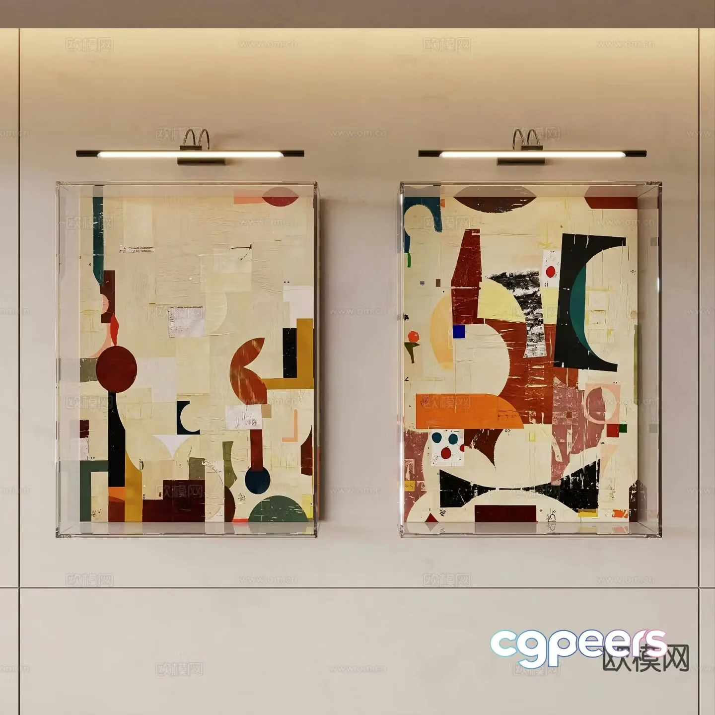 Wabi-sabi art painting texture painting decorative painting 3d model