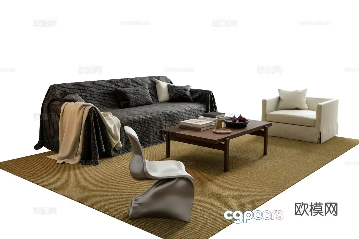 Modern Italian sofa coffee table 3d model
