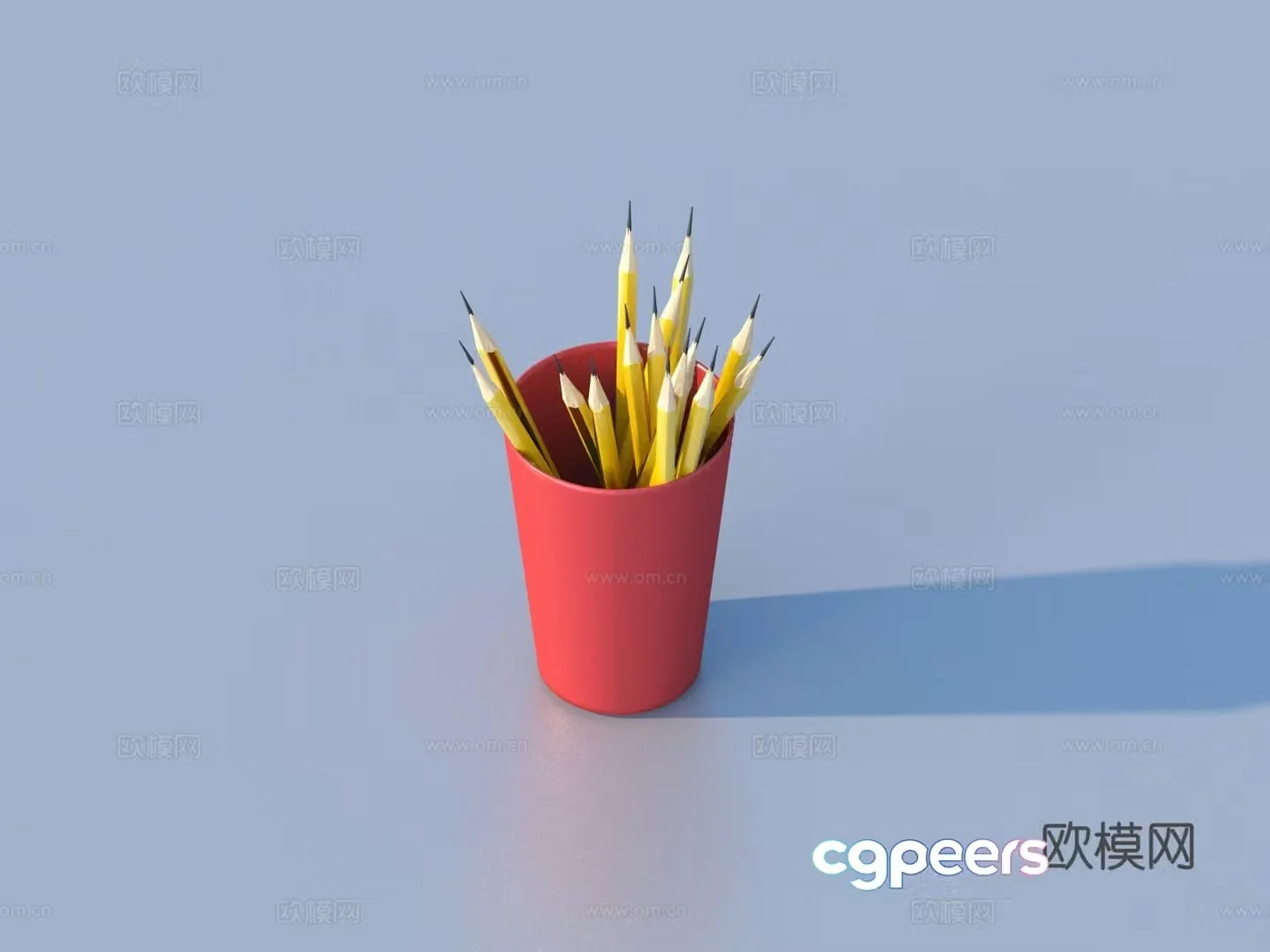Pencil Pen holder Stationery Office supplies 3D model