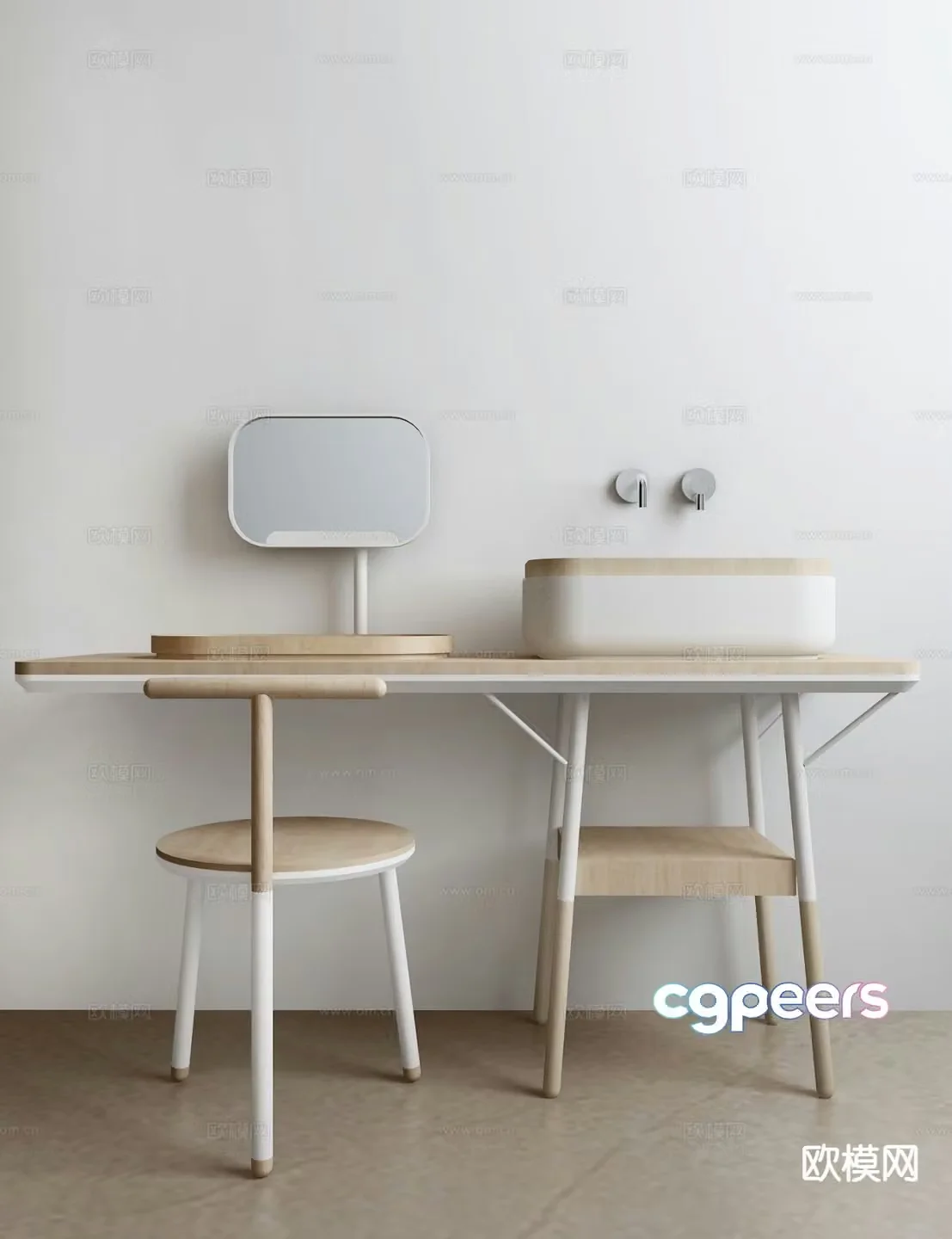 nordic dressing table 3d model