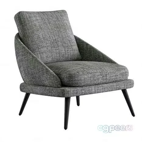 Gray Upholstered Chair 3D Model – 20614 – CORONA Render